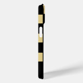 黒パーソナライズされたと金ゴールドのチェック Case-Mate iPhoneケース (裏面 / 右)