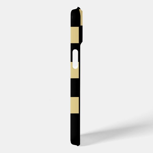 黒パーソナライズされたと金ゴールドのチェック Case-Mate iPhoneケース (裏面 / 右)