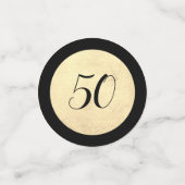 黒パーソナライズされたと金ゴールドのテーブル紙吹雪 コンフェッティ (スモール正面)