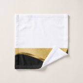 黒パーソナライズされたと金ゴールドのバスルームのタオルセット バスタオルセット (ウォッシュタオル)