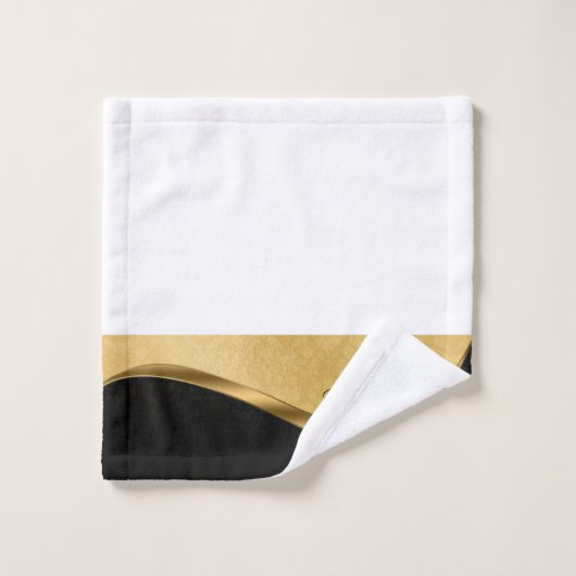 黒パーソナライズされたと金ゴールドのバスルームのタオルセット バスタオルセット (ウォッシュタオル)