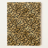 黒パーソナライズされたと金ゴールドのヒョウ印刷 プランナー手帳 (裏面)