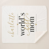 黒パーソナライズされたと金ゴールドの世界のマ最高のマ シェルパブランケット (正面(横))