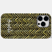 黒パーソナライズされたと金ゴールドの山形の名前 Case-Mate iPhoneケース (裏面 (横))