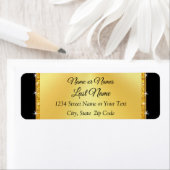 黒パーソナライズされたと金ゴールドの差出人住所ラベル ラベル (インサイチュ)
