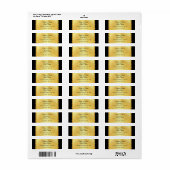 黒パーソナライズされたと金ゴールドの差出人住所ラベル ラベル (フルシート)