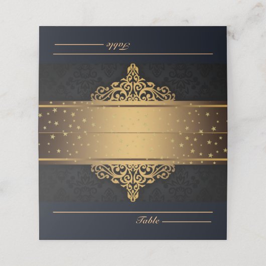黒パーソナライズされたと金ゴールドの座席表 プレイスカード (外部開封)