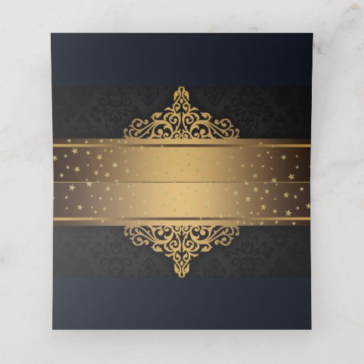 黒パーソナライズされたと金ゴールドの座席表 プレイスカード (内部開封)