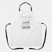 黒パーソナライズされたと金ゴールドクールのすごい母 エプロン (正面)