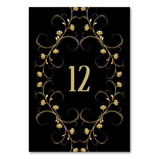 黒パーソナライズされたと金ゴールド テーブルナンバー (正面)