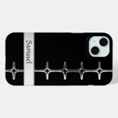 黒パーソナライズされたと銀のクロム Case-Mate iPhoneケース (裏面 (横))