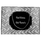 黒パーソナライズされたと銀 ラージペーパーバッグ (裏面)