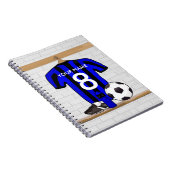 黒パーソナライズされたと青のサッカージャージー ノートブック (右側)