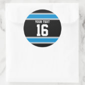 黒パーソナライズされたと青のスポーツストライプ選手 ラウンドシール (バッグ)