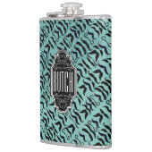 黒パーソナライズされたと青のヒップスター模様 フラスク (左)