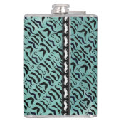 黒パーソナライズされたと青のヒップスター模様 フラスク (裏面)