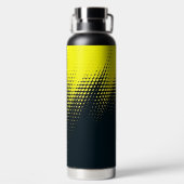 黒パーソナライズされたと黄 ウォーターボトル (背面)