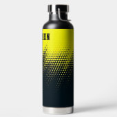 黒パーソナライズされたと黄 ウォーターボトル (左面)