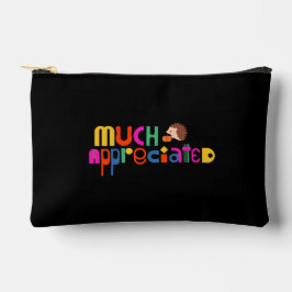 黒パーソナライズされたのカラフルテーマありがとう アクセサリーポーチ