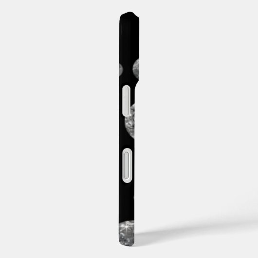 黒パーソナライズされたのダイヤモンドの円 Case-Mate iPhoneケース (裏面 / 右)