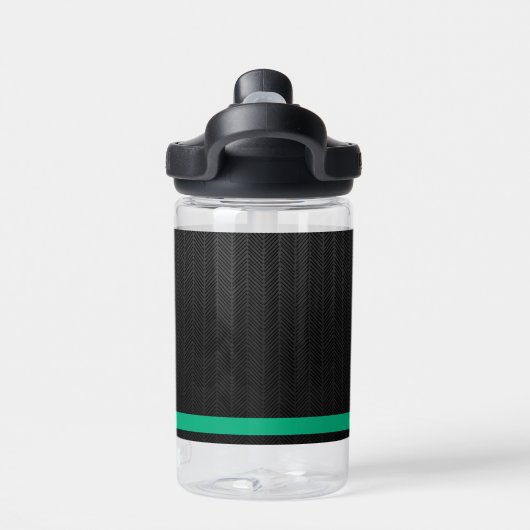 黒パーソナライズされたの名モダン前 ウォーターボトル (背面)
