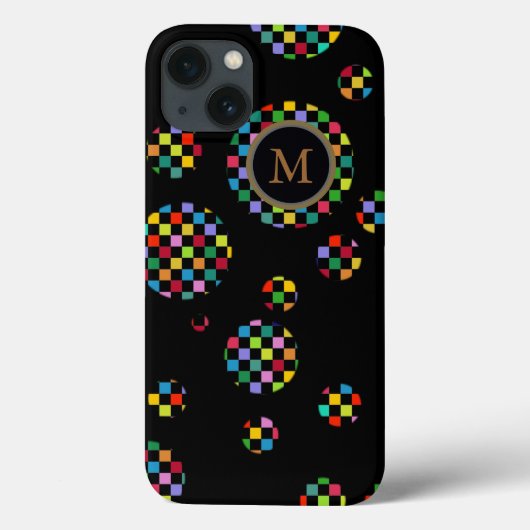 黒パーソナライズされたの正方形の円 Case-Mate iPhoneケース (裏面)