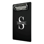 黒パーソナライズされたエレガントと白のモノグラム名 ミニクリップボード (アングル2)