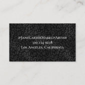 黒パーソナライズされたエレガントレオパードのメイクアップアーティスト 名刺 (裏面)