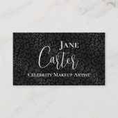 黒パーソナライズされたエレガントレオパードのメイクアップアーティスト 名刺 (正面)