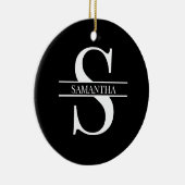 黒パーソナライズされたエレガント白 セラミックオーナメント (右)