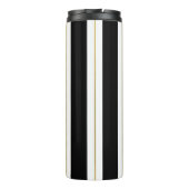 黒パーソナライズされたエレガント&金ゴールドストライプモノグラム タンブラー (裏面)