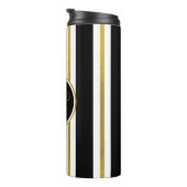 黒パーソナライズされたエレガント&金ゴールドストライプモノグラム タンブラー (回転右)