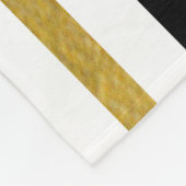 黒パーソナライズされたエレガント&金ゴールドストライプモノグラム フリースブランケット (角)