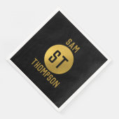 黒パーソナライズされたエレガント&金ゴールドモノグモダンラム (コーナー)