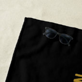 黒パーソナライズされたエレガント&金ゴールドモノグモダンラム ビーチタオル (インサイチュ)