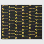 黒パーソナライズされたエレガント&金ゴールドモノグモダンラム ラッピングペーパー (フラット)