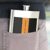 黒パーソナライズされたオレンジストライプフラ男らしスコ フラスク (インサイチュ)