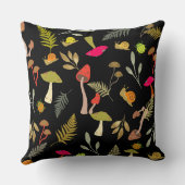 黒パーソナライズされたキノコ植物性装飾用クッション クッション (裏面)