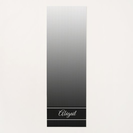 黒パーソナライズされたグラデーション曼荼羅禅ヨガマット ヨガマット (正面)