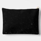 黒パーソナライズされたグリッターイニシャル大 アクセサリーポーチ (裏面)