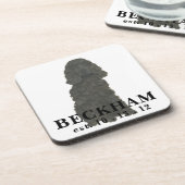 黒パーソナライズされたコッカースパニエル犬飲料用コースター コースター (左側)