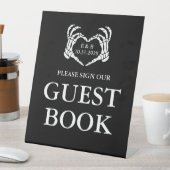 黒パーソナライズされたゴシック結婚手記 台座サイン (インサイチュ)