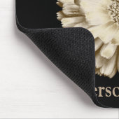 黒パーソナライズされたデイジーかわいらし花 マウスパッド (コーナー)