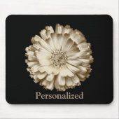 黒パーソナライズされたデイジーかわいらし花 マウスパッド (正面)