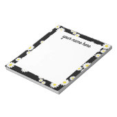 黒パーソナライズされたデイジーメモ帳 ノートパッド (回転)