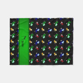 黒パーソナライズされたトラクター フリースブランケット (正面(横))