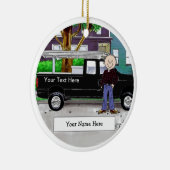 黒パーソナライズされたトラックをピックアップ – 雄 セラミックオーナメント (右)