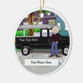 黒パーソナライズされたトラックをピックアップ – 雄 セラミックオーナメント (左)