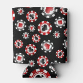 黒パーソナライズされたトランプのポーカーチップ 缶クーラー (裏面)