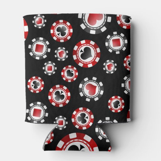 黒パーソナライズされたトランプのポーカーチップ 缶クーラー (裏面)